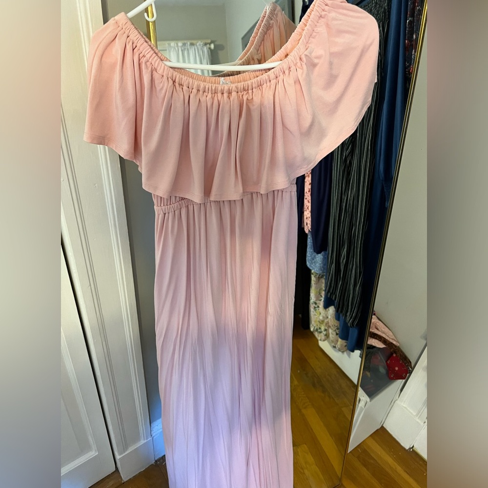 Off the shoulder maternity dress